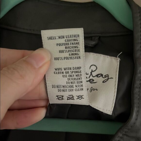 American Rag Gray Leather Jacket Biker Style - Picture 3 of 9